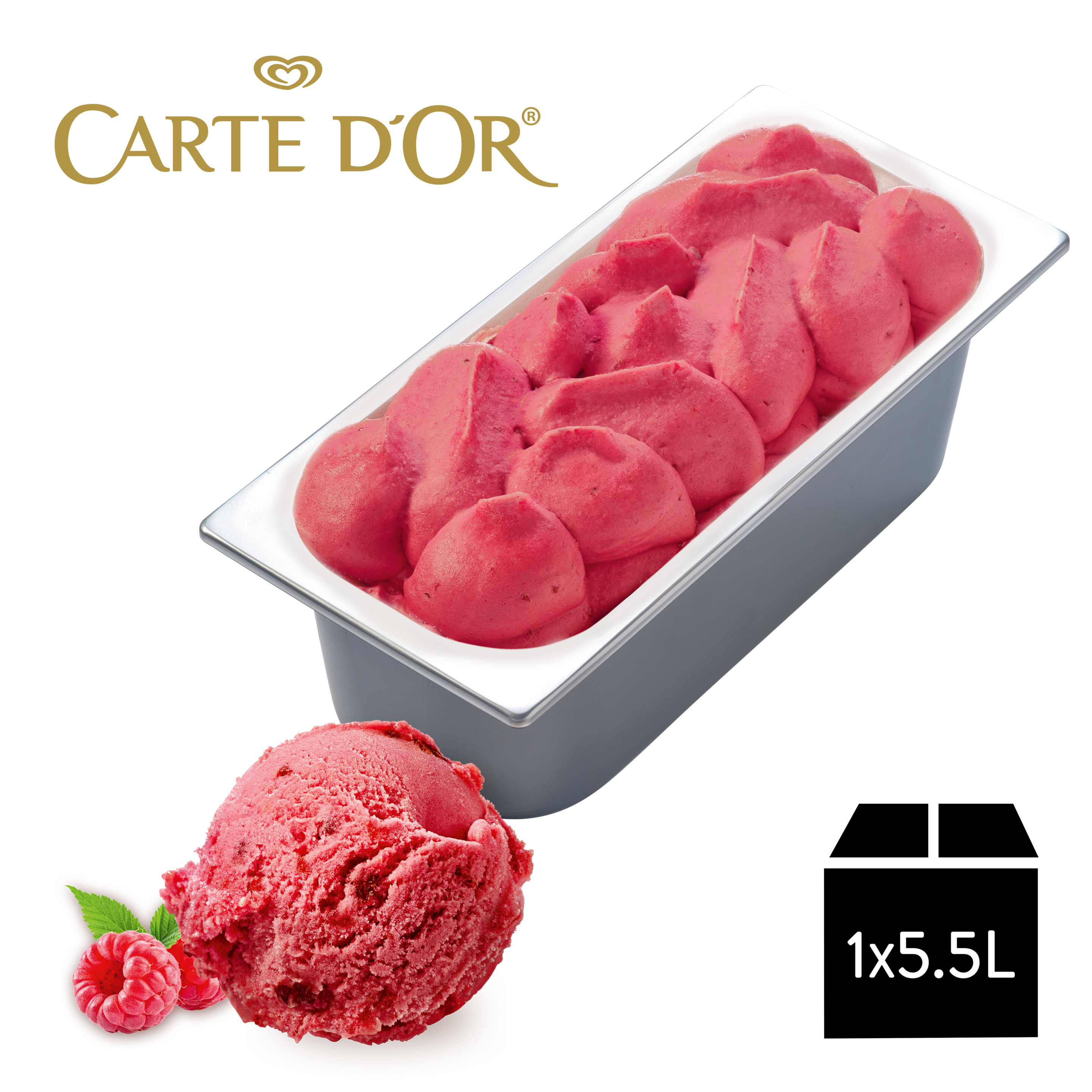 Carte D'Or Gelateria Sorbet Himbeer 1x5,5l Glacebidon