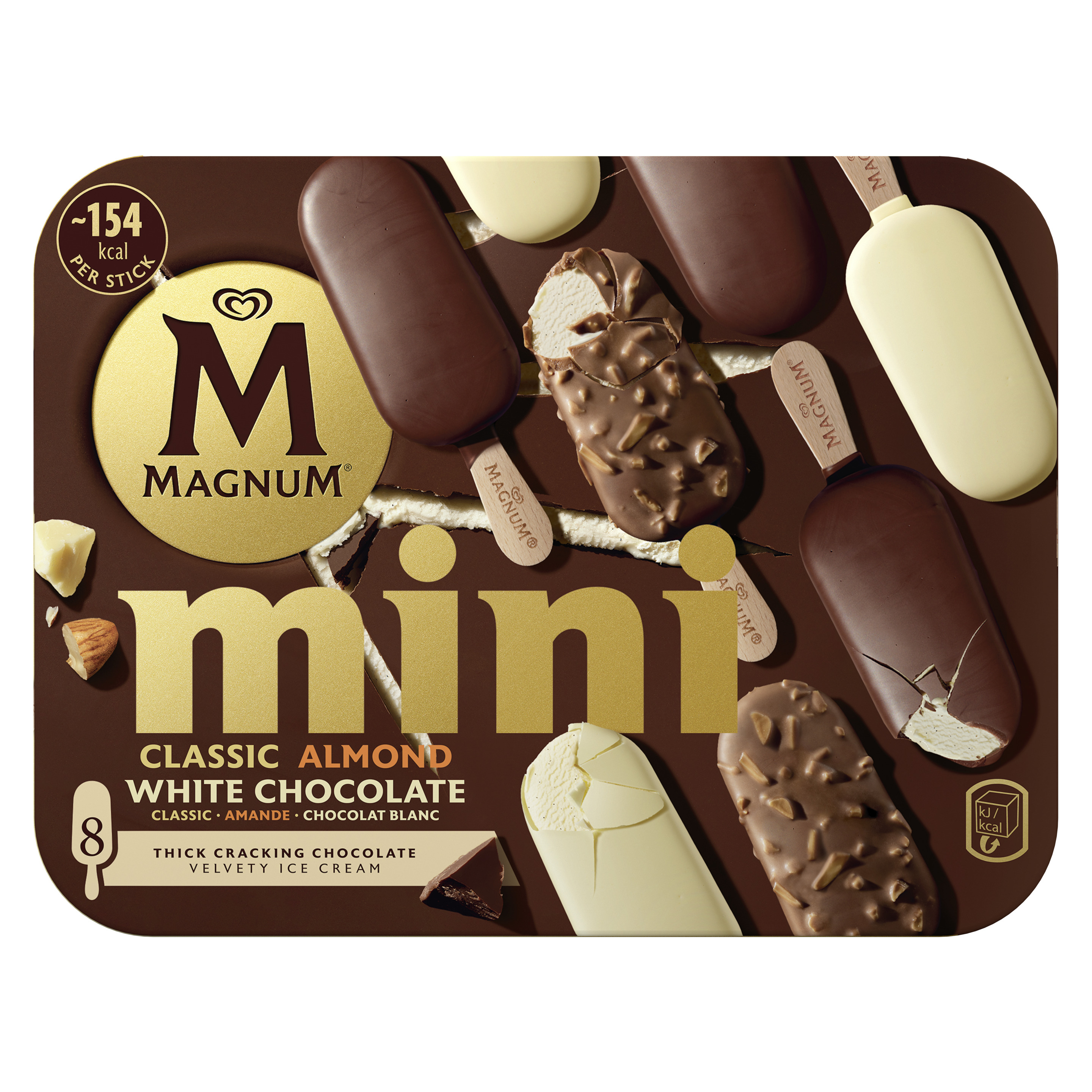 Magnum Mini Classic Almond White Chocolate 8 x 55 ml