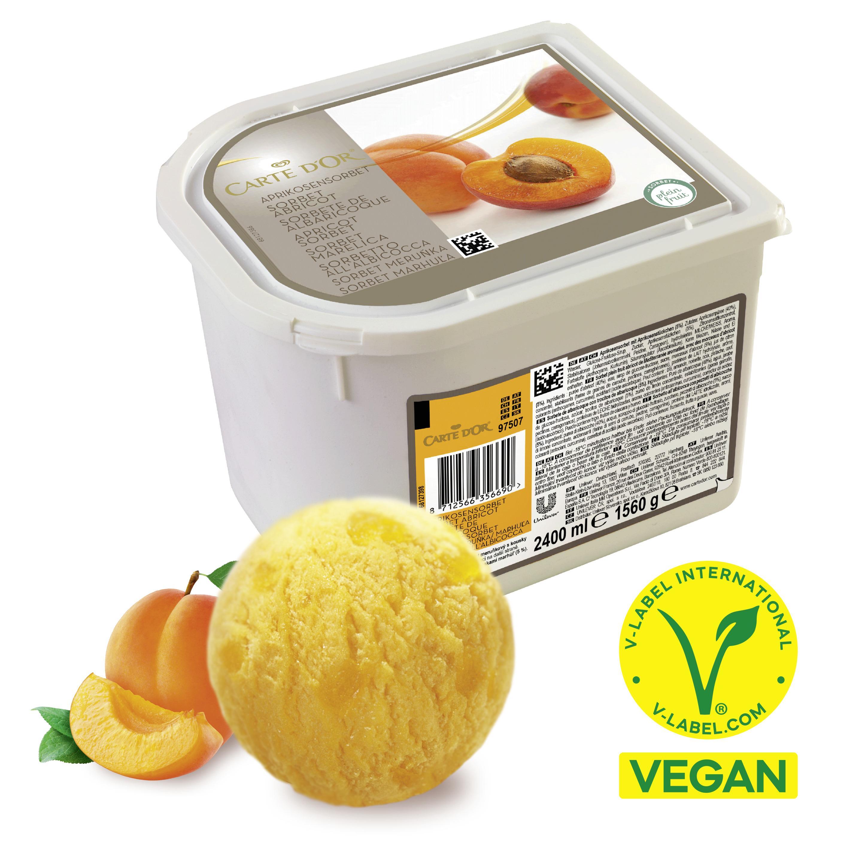 CARTE D'OR Sorbet Aprikose 2.4 l Glacebidon
