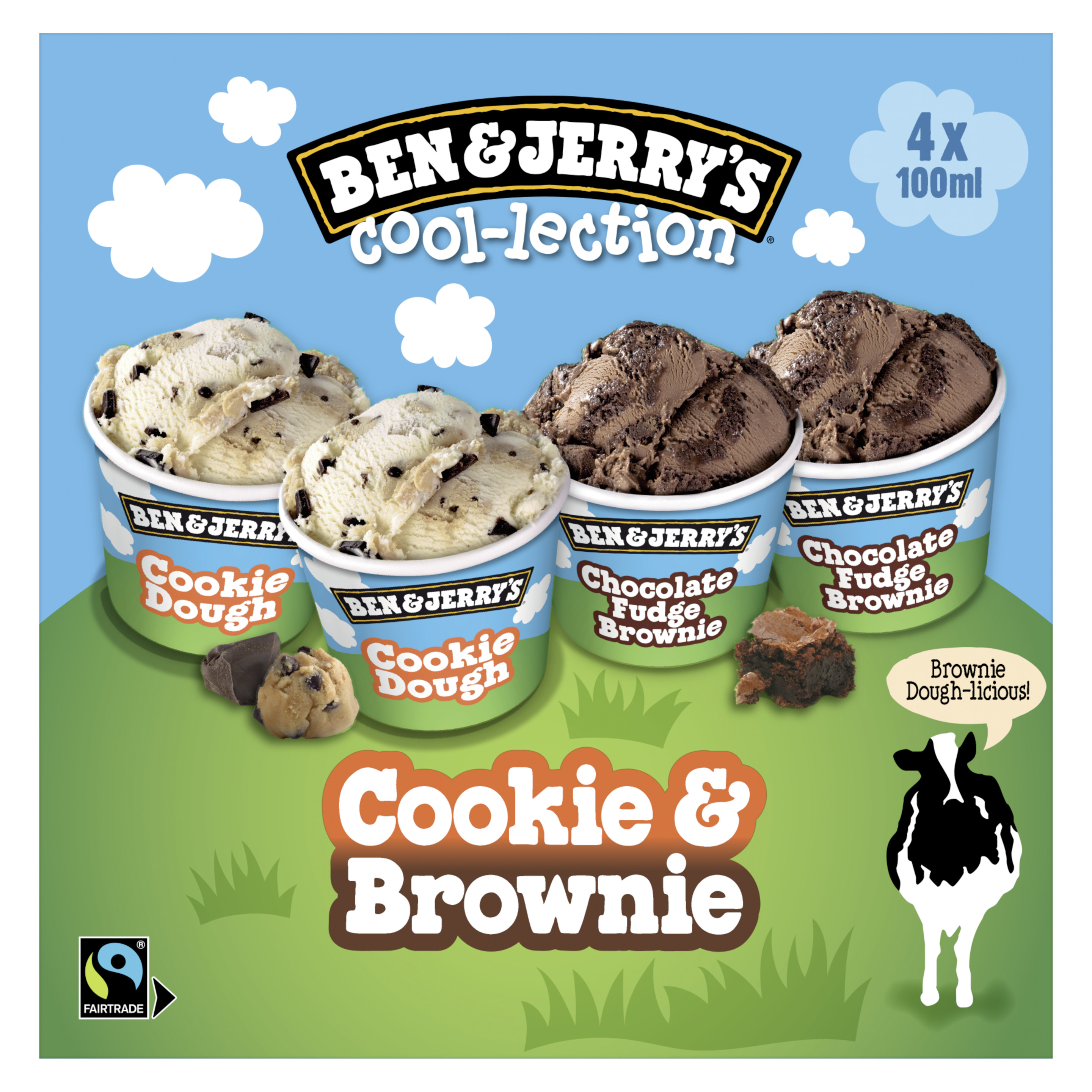Ben & Jerry's The Cookie & Brownie Cool-lection 4 x 100 ml
