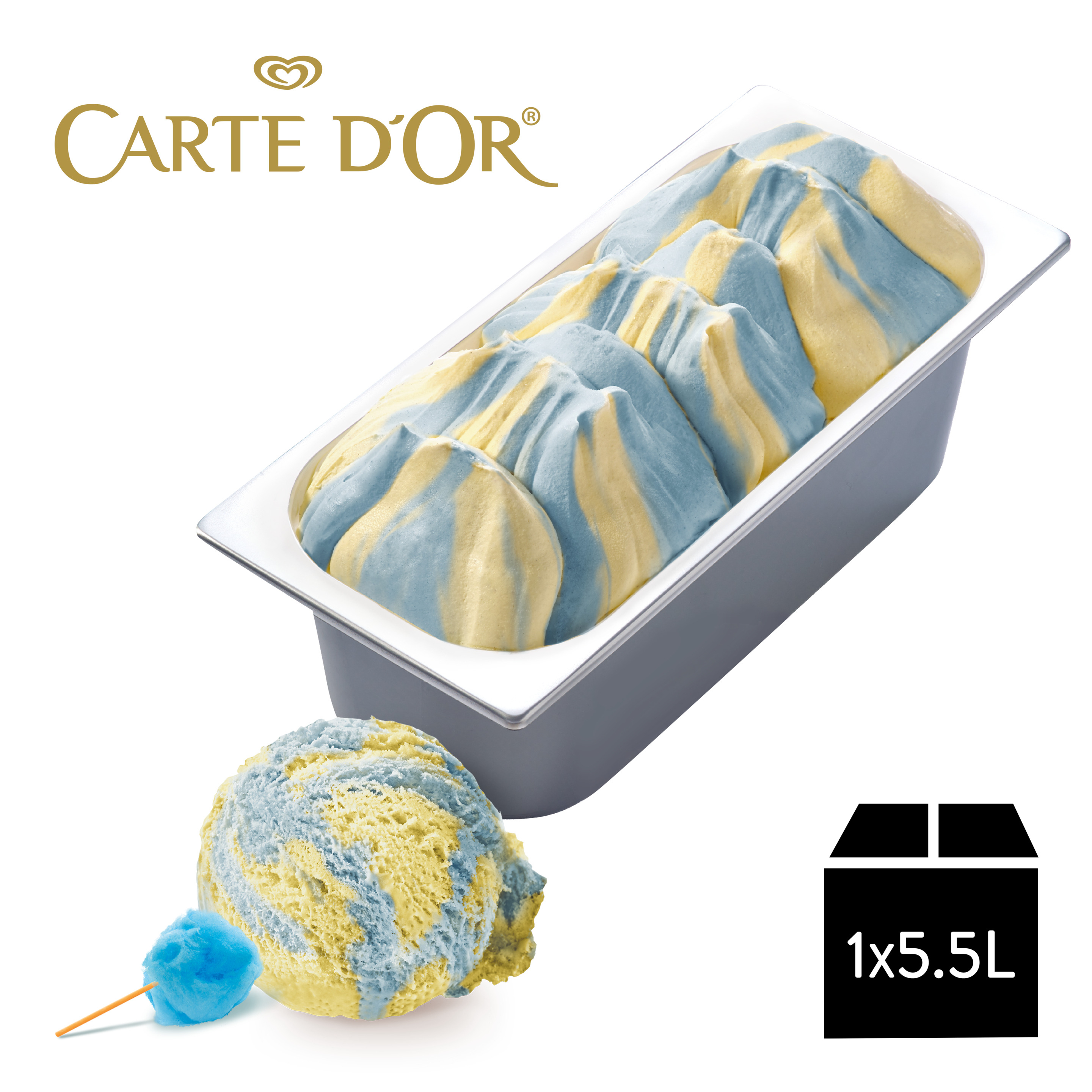Carte D'Or Gelateria Blaue Zuckerwatte 1x5,5l Glacebidon