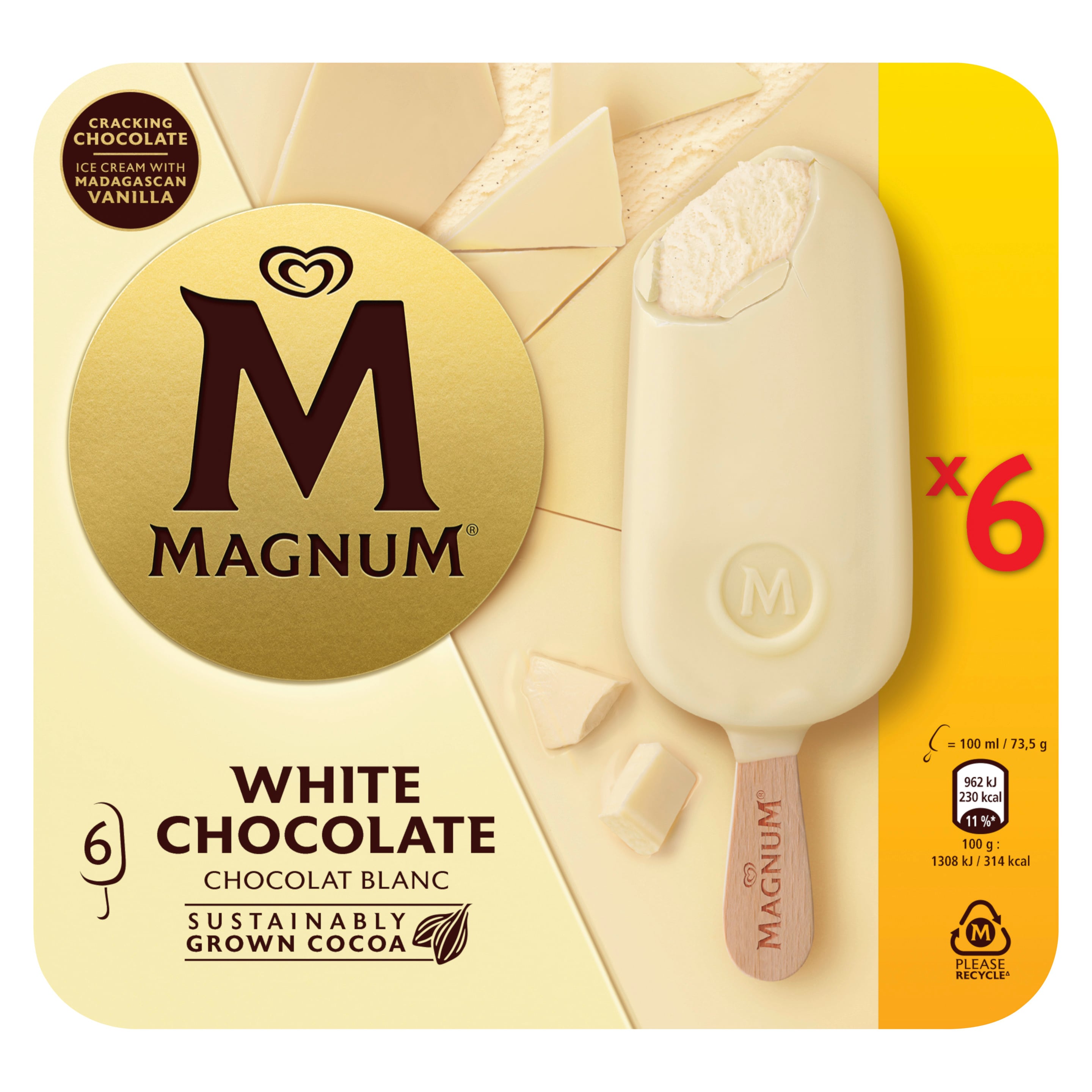 Magnum White Chocolate 6 x 100 ml