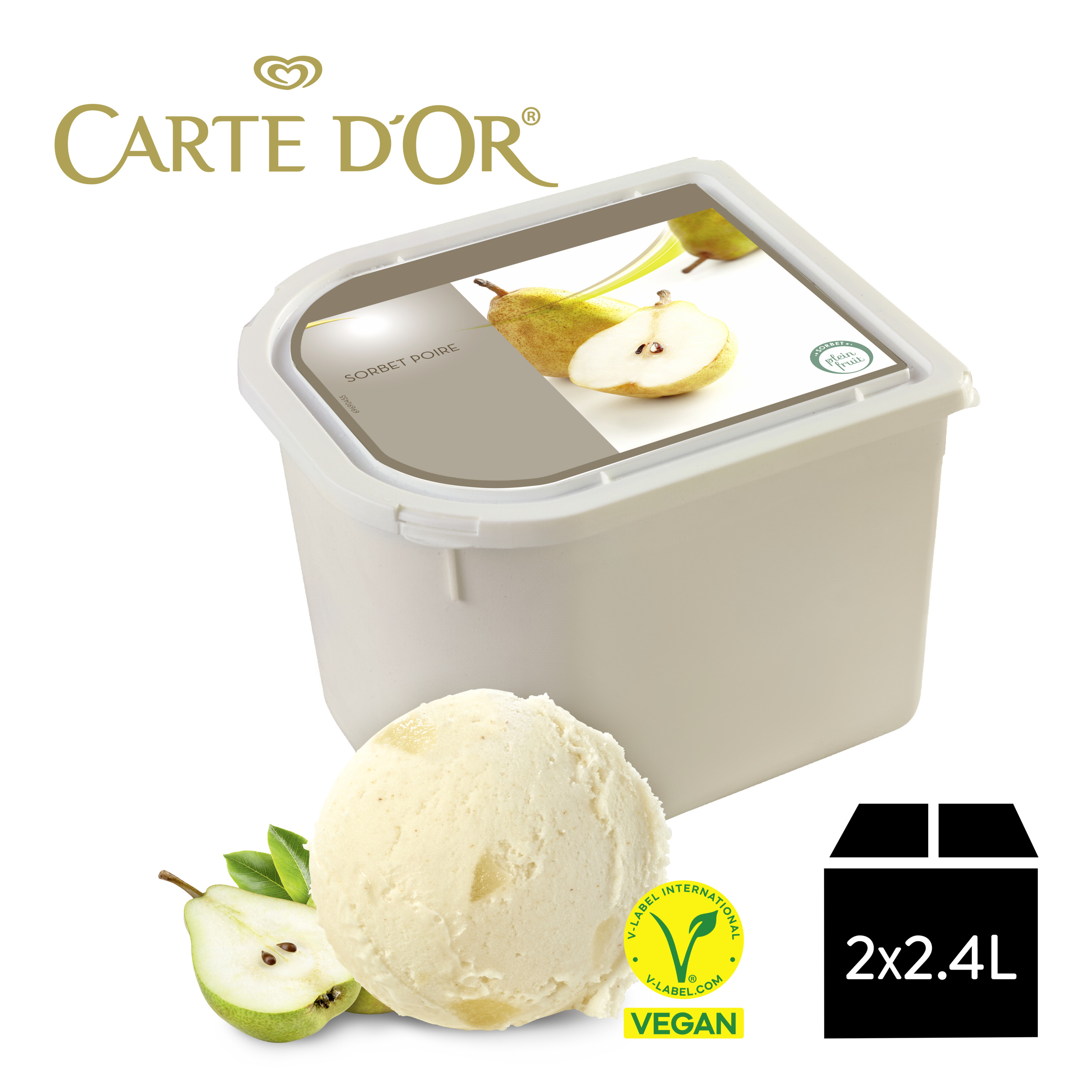 CARTE D'OR Sorbet Birne 2.4 l Glacebidon