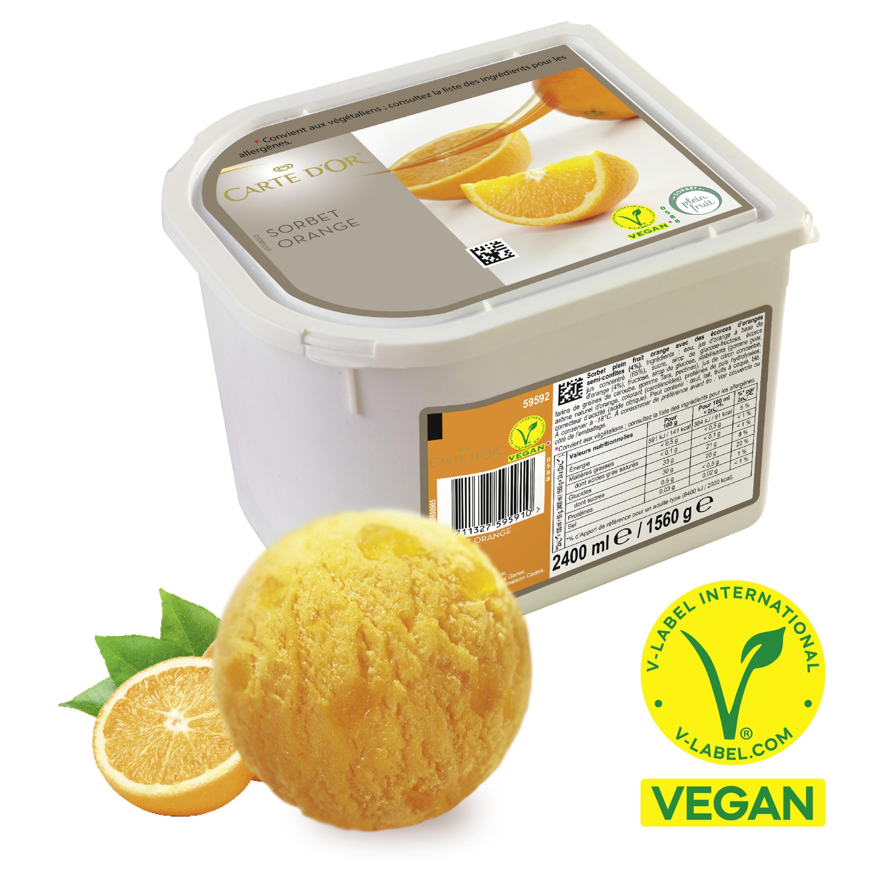 Carte D'Or Sorbet Orange 2,4l Glacebidon