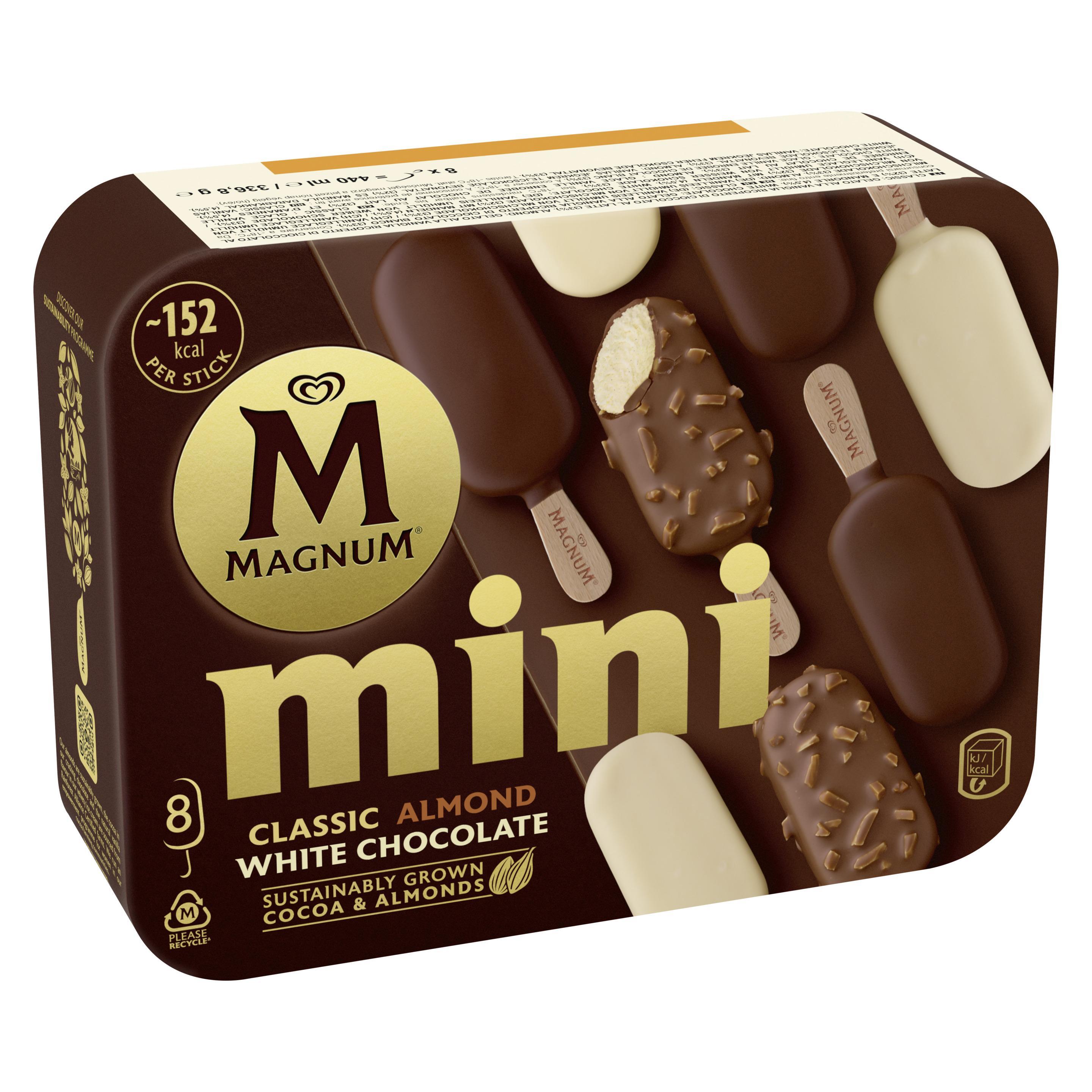 Magnum Mini Classic Almond White Chocolate 8 x 55 ml
