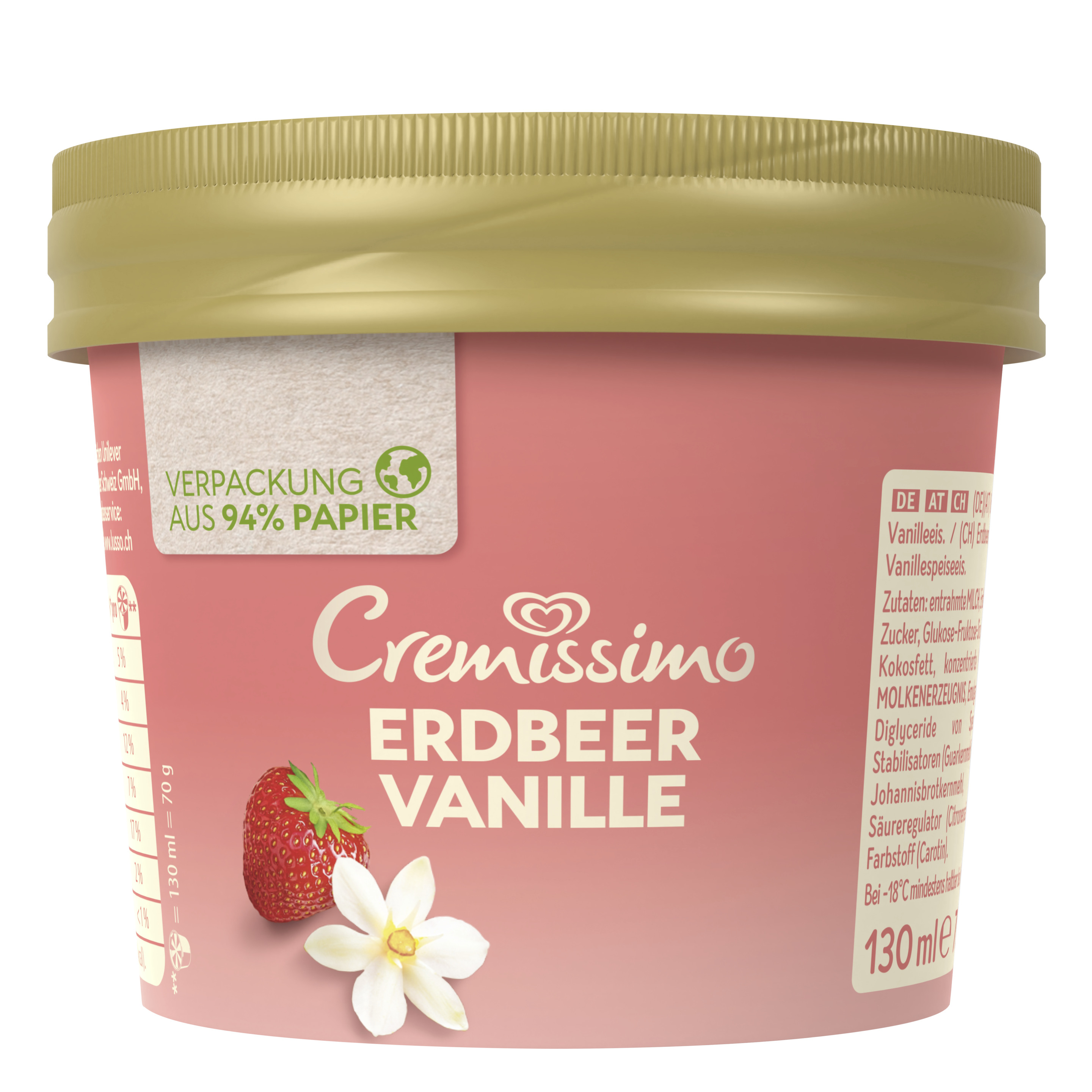 CREMISSIMO Erdbeer Vanille Becher 130 ml