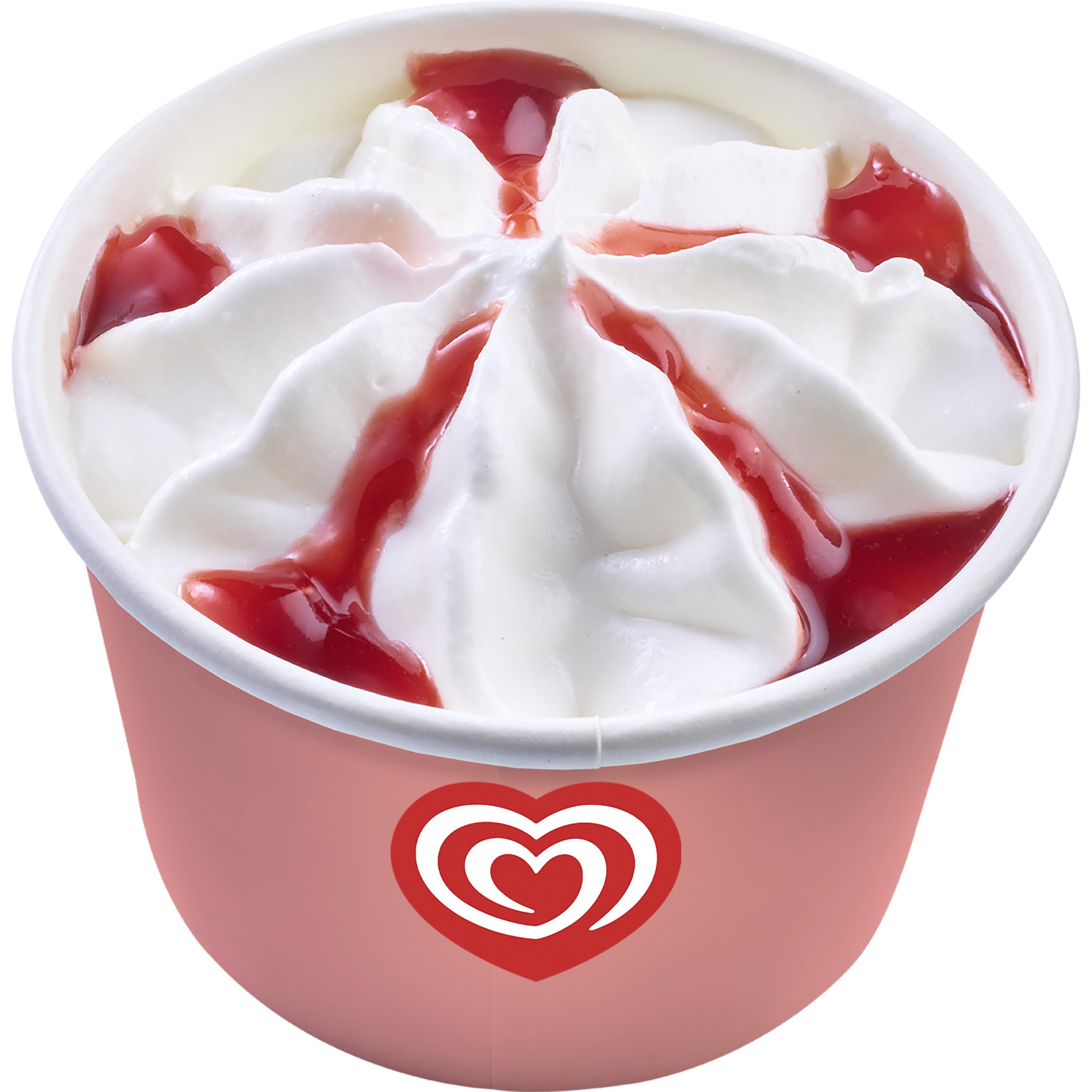 LUSSO Cup Vanilla-Himbeer 120ml Becher Servierfertiges Glacedessert