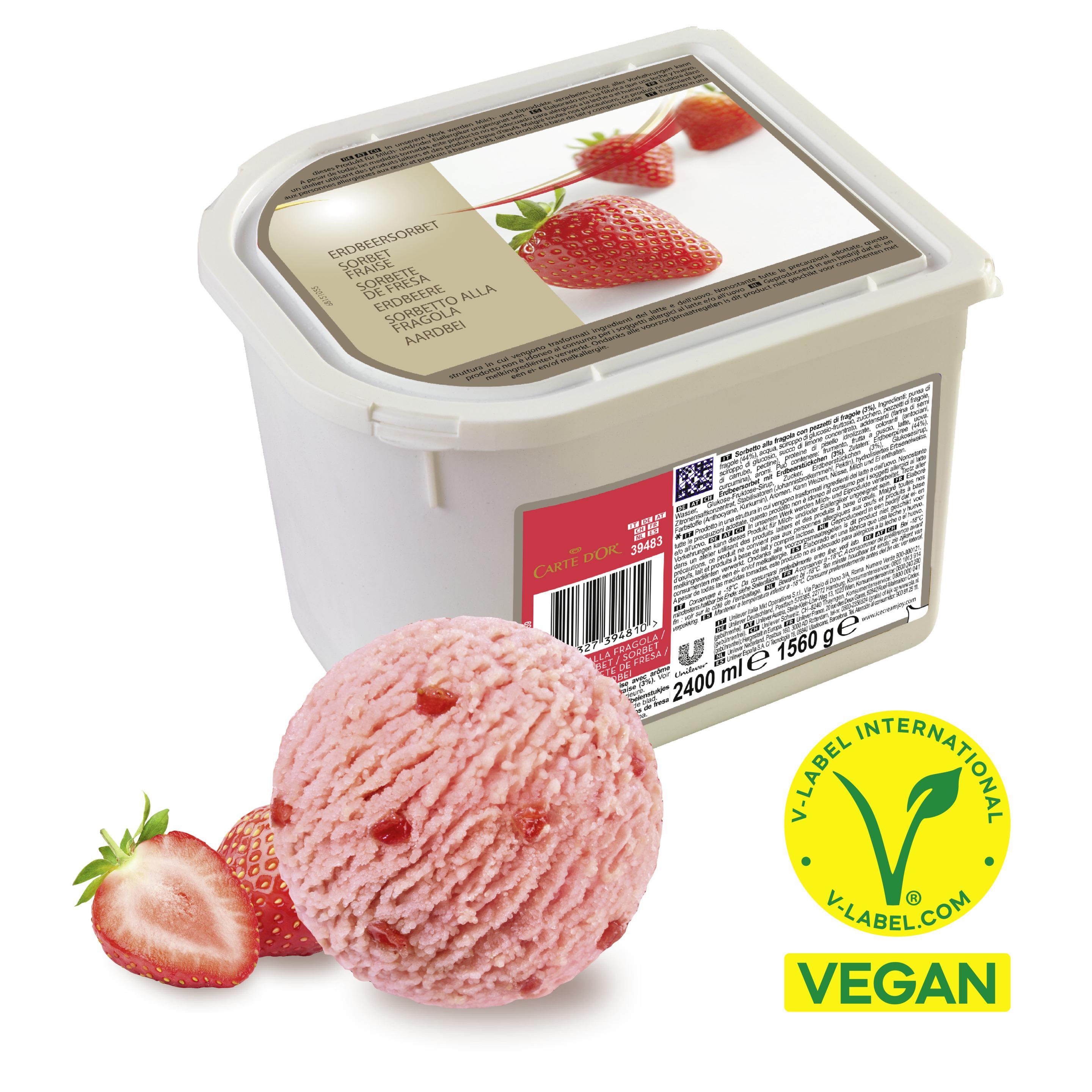 CARTE D'OR Sorbet Erdbeer 2.4 l Glacebidon